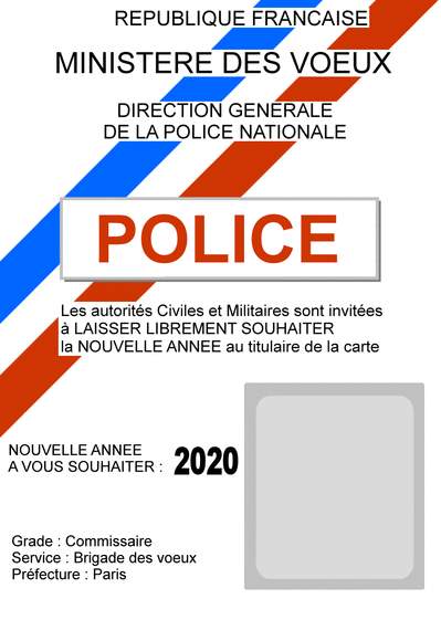 Carte La Nouvelle Année 2020 De La Police : Envoyer une 